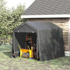 English Elm Outsunny Portable Carport Shelter with Steel Frame Anti-uv Pe Cover and Zipper Entry W2225P217230