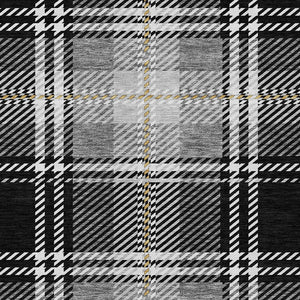 Homeroots 3' Stylish Artichoke Green Brown Ivory Plaid Washable Area Rug For Indoor Outdoor Spaces 3' X 5' Polyester 596309