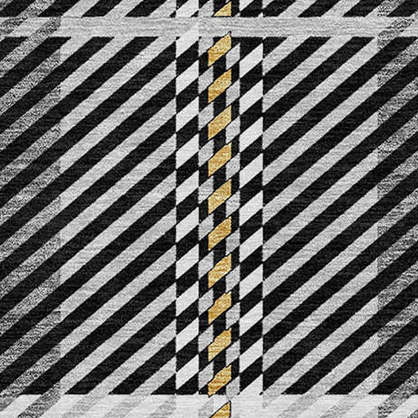 Homeroots 3' Stylish Artichoke Green Brown Ivory Plaid Washable Area Rug For Indoor Outdoor Spaces 8' Round Polyester 596311