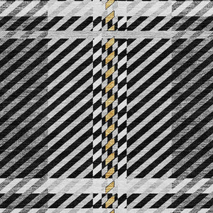 Homeroots 3' Stylish Artichoke Green Brown Ivory Plaid Washable Area Rug For Indoor Outdoor Spaces 8' Round Polyester 596311