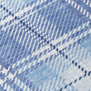 Homeroots 3' Stylish Artichoke Green Brown Ivory Plaid Washable Area Rug For Indoor Outdoor Spaces 8' Round Polyester 596329