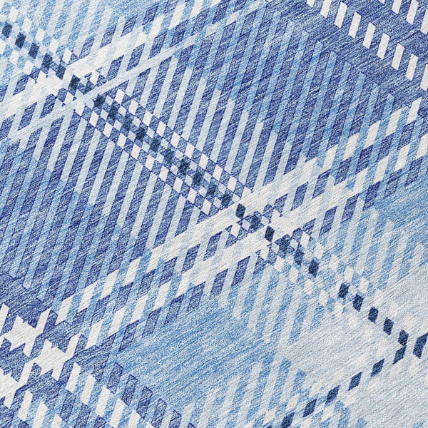 Homeroots 3' Stylish Artichoke Green Brown Ivory Plaid Washable Area Rug For Indoor Outdoor Spaces 8' Round Polyester 596329