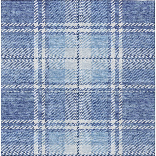 Homeroots 3' Stylish Artichoke Green Brown Ivory Plaid Washable Area Rug For Indoor Outdoor Spaces 8' X 10' Polyester 596330