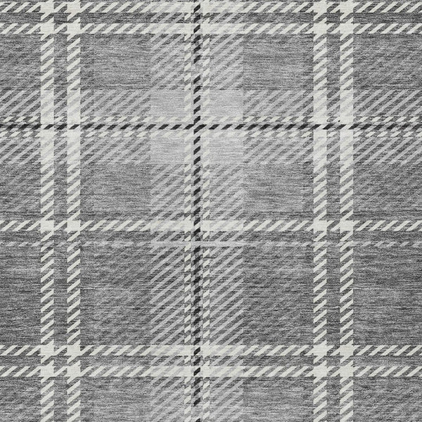Homeroots 3' Stylish Artichoke Green Brown Ivory Plaid Washable Area Rug For Indoor Outdoor Spaces 3' X 5' Polyester 596339