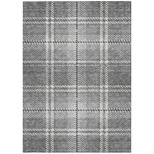 Homeroots 3' Stylish Artichoke Green Brown Ivory Plaid Washable Area Rug For Indoor Outdoor Spaces 5' X 8' Polyester 596340