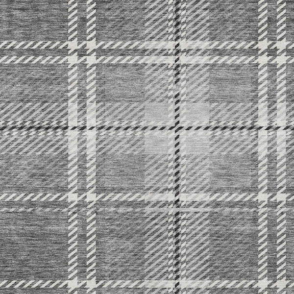 Homeroots 3' Stylish Artichoke Green Brown Ivory Plaid Washable Area Rug For Indoor Outdoor Spaces 8' X 10' Polyester 596342