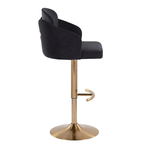 English Elm Fixed-height Swivel Counter Stools with Faux Leather Seats and Chrome Footrest Set of 2 Black B202S02178