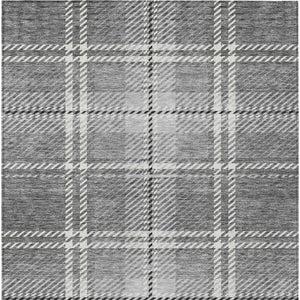 Homeroots 3' Stylish Artichoke Green Brown Ivory Plaid Washable Area Rug For Indoor Outdoor Spaces 9' X 12' Polyester 596343