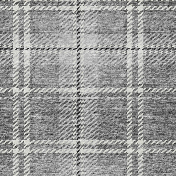 Homeroots 3' Stylish Artichoke Green Brown Ivory Plaid Washable Area Rug For Indoor Outdoor Spaces 9' X 12' Polyester 596343