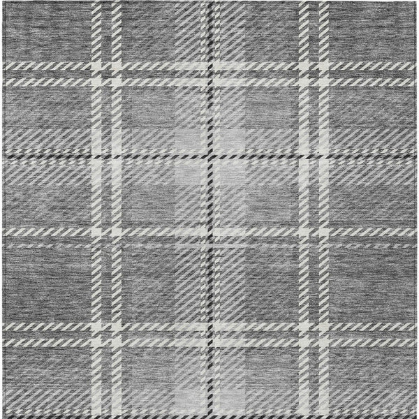 Homeroots 3' Stylish Artichoke Green Brown Ivory Plaid Washable Area Rug For Indoor Outdoor Spaces 10' X 14' Polyester 596344