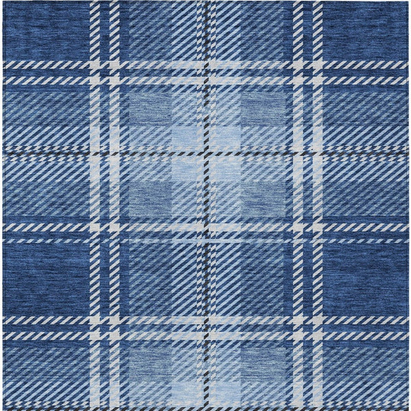 Homeroots 3' Stylish Artichoke Green Brown Ivory Plaid Washable Area Rug For Indoor Outdoor Spaces 9' X 12' Polyester 596349