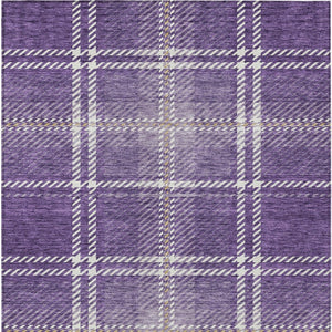 Homeroots 3' Stylish Artichoke Green Brown Ivory Plaid Washable Area Rug For Indoor Outdoor Spaces 3' X 5' Polyester 596357