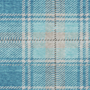 Homeroots 3' Stylish Artichoke Green Brown Ivory Plaid Washable Area Rug For Indoor Outdoor Spaces 3' X 5' Polyester 596363