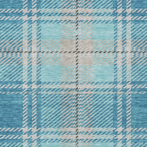 Homeroots 3' Stylish Artichoke Green Brown Ivory Plaid Washable Area Rug For Indoor Outdoor Spaces 5' X 8' Polyester 596364