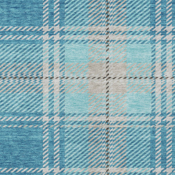 Homeroots 3' Stylish Artichoke Green Brown Ivory Plaid Washable Area Rug For Indoor Outdoor Spaces 9' X 12' Polyester 596367