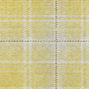 Homeroots 3' Stylish Artichoke Green Brown Ivory Plaid Washable Area Rug For Indoor Outdoor Spaces 5' X 8' Polyester 596370