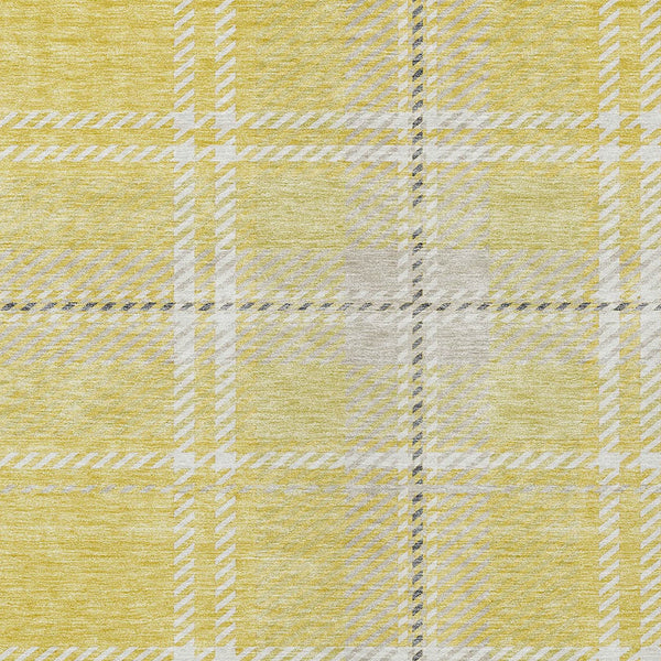 Homeroots 3' Stylish Artichoke Green Brown Ivory Plaid Washable Area Rug For Indoor Outdoor Spaces 5' X 8' Polyester 596370