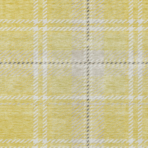 Homeroots 3' Stylish Artichoke Green Brown Ivory Plaid Washable Area Rug For Indoor Outdoor Spaces 8' X 10' Polyester 596372