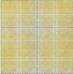 Homeroots 3' Stylish Artichoke Green Brown Ivory Plaid Washable Area Rug For Indoor Outdoor Spaces 8' X 10' Polyester 596372