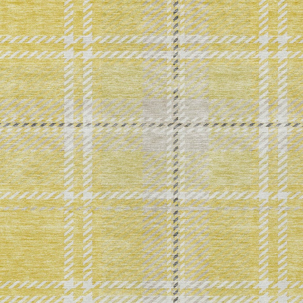 Homeroots 3' Stylish Artichoke Green Brown Ivory Plaid Washable Area Rug For Indoor Outdoor Spaces 9' X 12' Polyester 596373