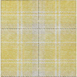 Homeroots 3' Stylish Artichoke Green Brown Ivory Plaid Washable Area Rug For Indoor Outdoor Spaces 9' X 12' Polyester 596373