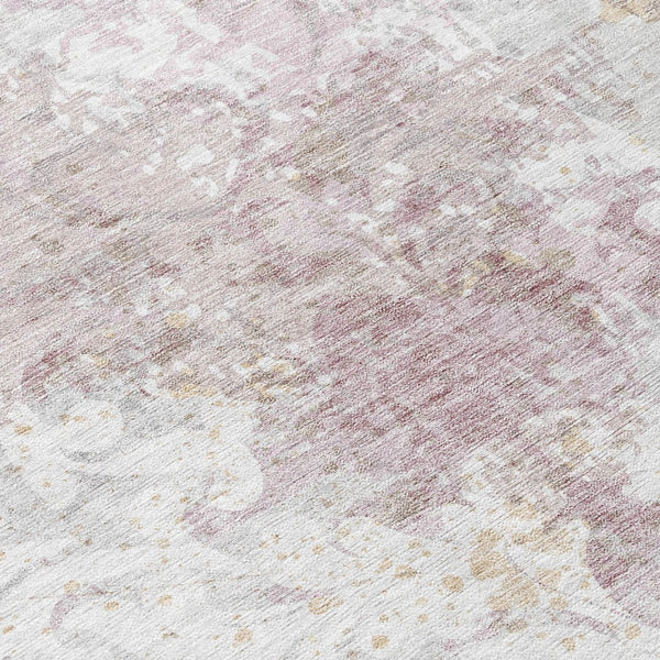 Homeroots 3' Elegant Brown Green Ivory Damask Washable Area Rug For Indoor And Outdoor Spaces - Durable Design 8' Round Polyester 596389