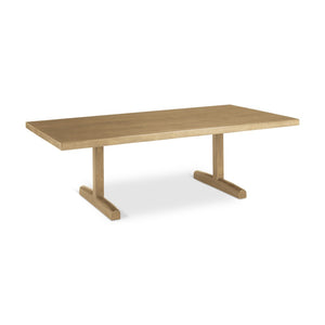 Homeroots 55" Natural Solid Wood Double Pedestal Coffee Table - Stylish, Durable, And Perfect For Any Room!   596406