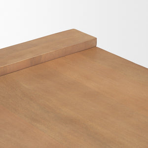 Homeroots 48" Natural Solid Wood Sled Coffee Table - Modern Rustic Design For Living Room Or Office Elegance   596407