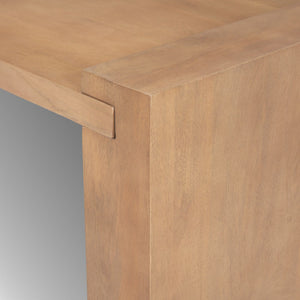 Homeroots 48" Natural Solid Wood Sled Coffee Table - Modern Rustic Design For Living Room Or Office Elegance   596407