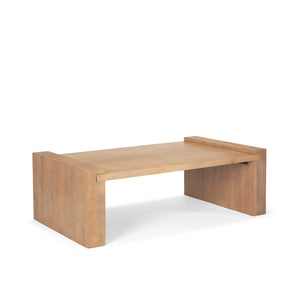 Homeroots 48" Natural Solid Wood Sled Coffee Table - Modern Rustic Design For Living Room Or Office Elegance   596407