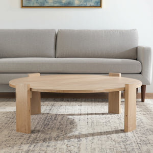 Homeroots 48" Natural Solid Wood Oval Coffee Table - Stylish & Versatile Addition For Any Living Space Decor   596408