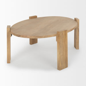Homeroots 48" Natural Solid Wood Oval Coffee Table - Stylish & Versatile Addition For Any Living Space Decor   596408