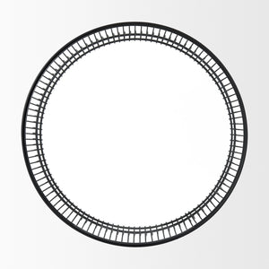 Homeroots 30" Stylish Black And Clear Glass Coffee Table With Iron Frame - Modern Round Design For Any Space   596409