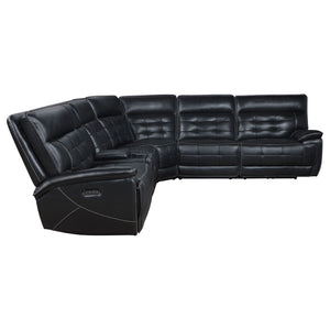 English Elm Hayden Top-grain Leather Power Reclining Sectional with Usb Charging Console B062S01732
