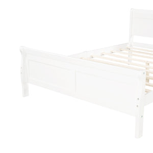 HomeRoots White Wood Full Bed Frame - Elegant Platform Design, Sturdy Support, Modern Style for Timeless Comfort 596416