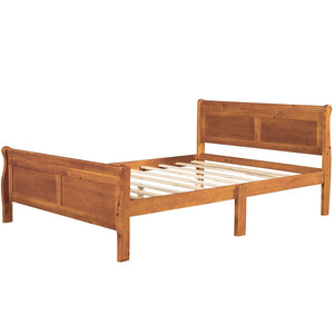 HomeRoots Oak Wood Full Bed Frame – Sturdy, Stylish Platform Design with Natural Finish for Modern Bedrooms 596417