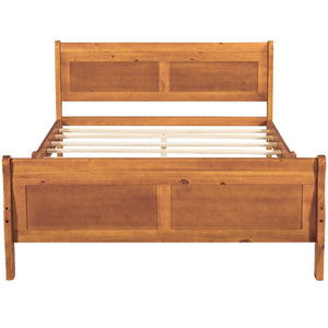 HomeRoots Oak Wood Full Bed Frame – Sturdy, Stylish Platform Design with Natural Finish for Modern Bedrooms 596417