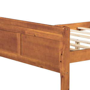 HomeRoots Oak Wood Full Bed Frame – Sturdy, Stylish Platform Design with Natural Finish for Modern Bedrooms 596417