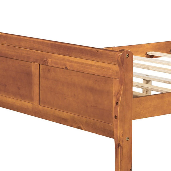 HomeRoots Oak Wood Full Bed Frame – Sturdy, Stylish Platform Design with Natural Finish for Modern Bedrooms 596417