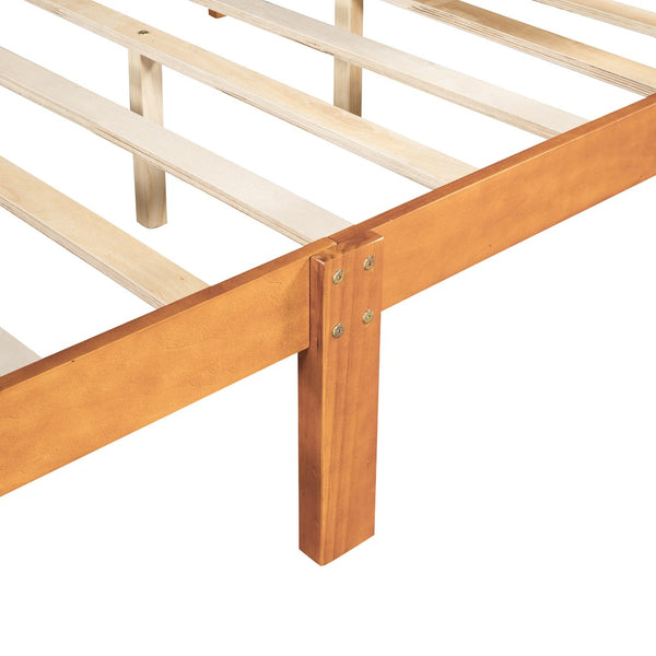HomeRoots Oak Wood Full Bed Frame – Sturdy, Stylish Platform Design with Natural Finish for Modern Bedrooms 596417