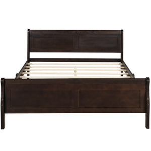 HomeRoots Espresso Wood Full Bed Frame - Modern Minimalist Design with Durable Support & Elegant Finish 596418