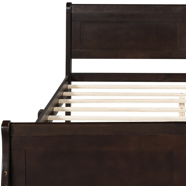 HomeRoots Espresso Wood Full Bed Frame - Modern Minimalist Design with Durable Support & Elegant Finish 596418