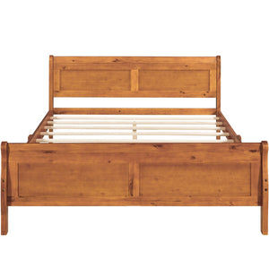 HomeRoots Oak Wood Queen Bed Frame - Timeless, Sturdy Design with Platform Support for Stylish Sleep Solutions 596420