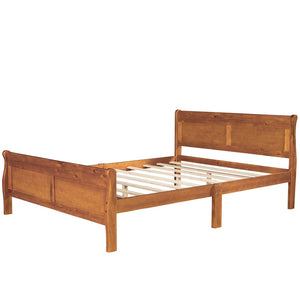 HomeRoots Oak Wood Queen Bed Frame - Timeless, Sturdy Design with Platform Support for Stylish Sleep Solutions 596420