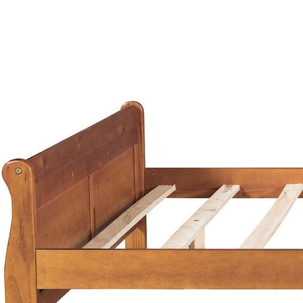 HomeRoots Oak Wood Queen Bed Frame - Timeless, Sturdy Design with Platform Support for Stylish Sleep Solutions 596420