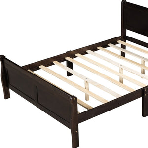 HomeRoots Espresso Wood Queen Bed Frame - Modern Platform Design with Sturdy Slats for Lasting Comfort & Style 596421