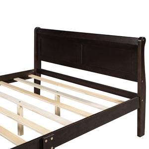 HomeRoots Espresso Wood Queen Bed Frame - Modern Platform Design with Sturdy Slats for Lasting Comfort & Style 596421