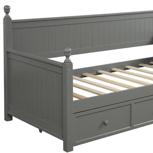 HomeRoots Gray Wood Twin Day Bed with Storage Drawer – Stylish, Versatile, and Perfect for Any Room Decor! 596422
