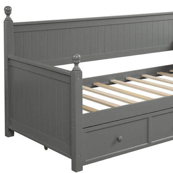HomeRoots Gray Wood Twin Day Bed with Storage Drawer – Stylish, Versatile, and Perfect for Any Room Decor! 596422