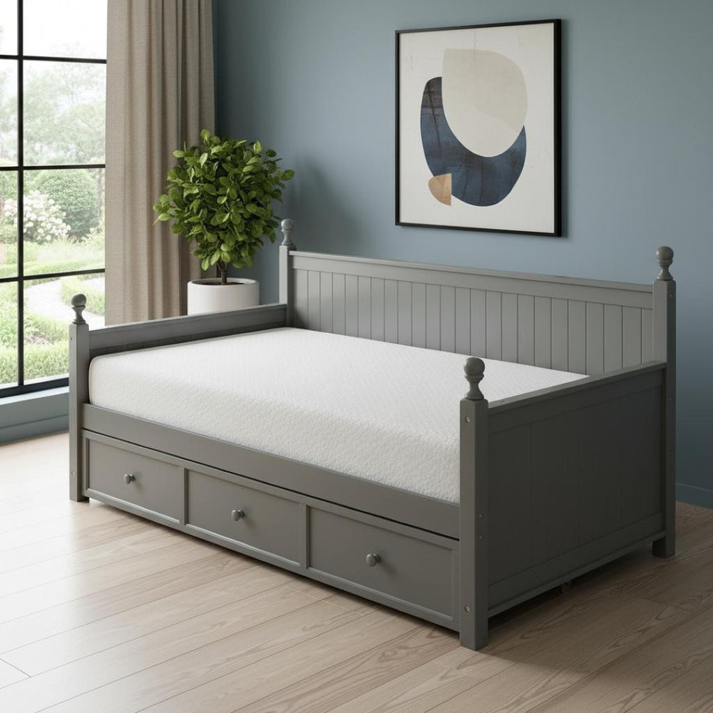 HomeRoots Gray Wood Twin Day Bed with Storage Drawer – Stylish, Versatile, and Perfect for Any Room Decor! 596422